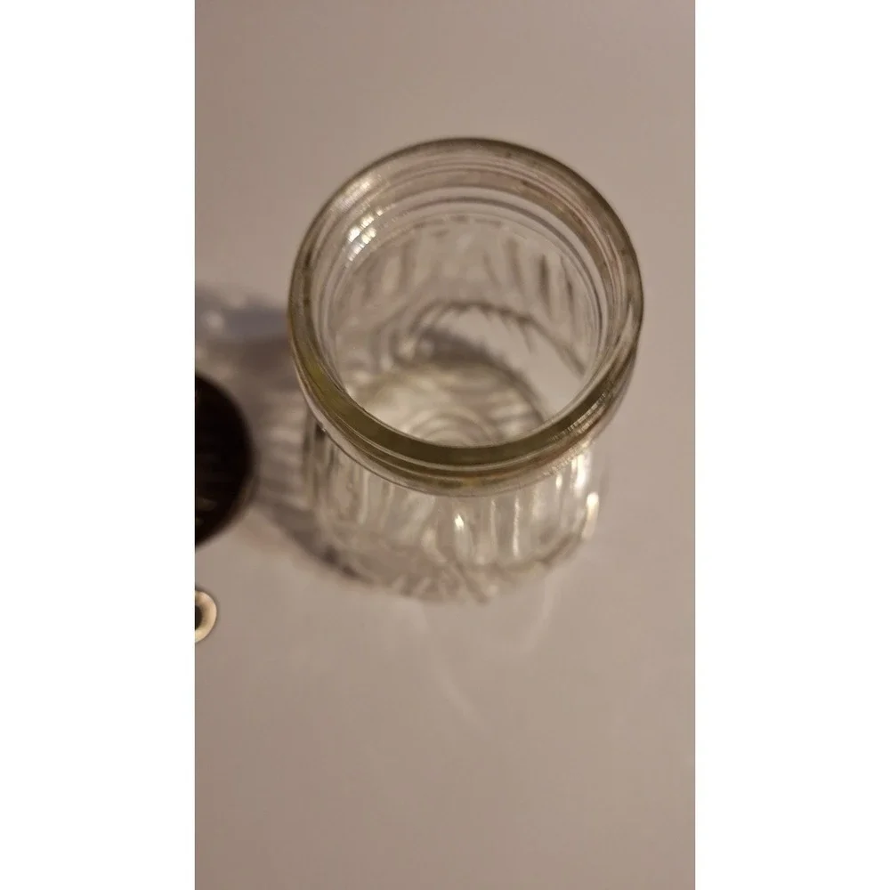 vintage cheese or nut graterdispenser Glass jar with metal grinder top